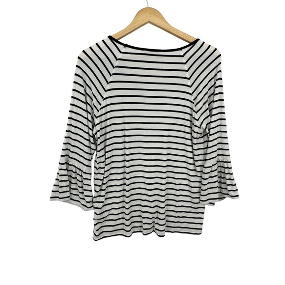 Calvin Klein‎ Shirt Top Blouse Size M Striped Corpcore Classiccore Preppy Retro - Picture 2 of 13